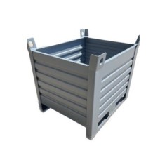 CONTENITORE IN LAMIERA VERSIONE PESANTE SLITTA LATO LUNGO DIM 100x80H90 ABC ART 13