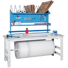 TAVOLO DA IMBALLAGGIO COMPONIBILE CON PORTAROTOLO E GAMBE REGOLABILI, MG "SERIE XL" ART.MG111 K10