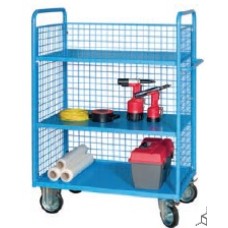 CARRELLO COMPONIBILE CON 3 SPONDE IN RETE E DUE PIANI IN LAMIERA MG "LINEA NET" ART.MG460 03N