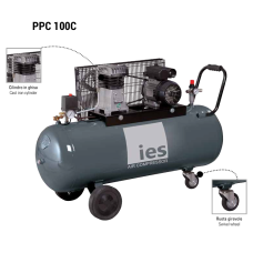 COMPRESSORE A PISTONI BICILINDRICO MONOSTADIO CON TRASMISSIONE A CINGHIA IES MOD PPC 100C