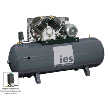COMPRESSORE FISSO A PISTONI BICILINDRICO DOPPIO STADIO CON TRASMISSIONE A CINGHIA CON SERBATOIO DA 500LT MOTORE 400V TRIFASE 7.5KW 11BAR IES MOD PPC10
