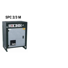 COMPRESSORE FISSO A PISTONI SILENZIATO CON TRASMISSIONE A CINGHIA MOTORE MONO-TRIFASE CON SERBATOIO DA 24LT 10BAR IES MOD SPC2/3M