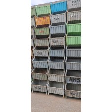 CONTENITORI  IN FERRO A BOCCA DI LUPO USATI  DIM:80X50BASE DALLA BOCCA 67,H60 OTTIMO STATO COME DA FOTO 