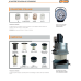 ASPIRATORE VERNICIATO PER OLI E TRUCIOLI METALLICI,CAPACITA' LIQUIDI 100L,CON TURBINA,TRIFASE COYNCO PTP 155 OIL/PTS 155 OIL