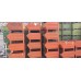 CONTENITORI  IN FERRO A BOCCA DI LUPO ARANCIONE USATI DIM 56X84BOCCA 69BASE H60 