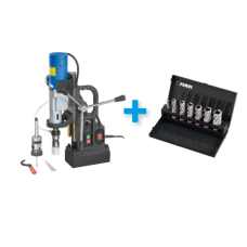 TRAPANO/MASCHIATORE MAGNETICO+SERIE DI TAZZE A CAROTARE WELDON (0518/38M+F011/6) FERVI KIT0243