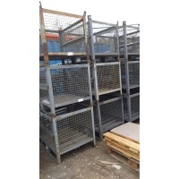 CESTE USATE  IN FERRO CON SPORTELLO LATERALE E SLITTA DIM:100X80H86 COLORE GRIGIO 