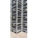 CESTE USATE-SEMINUOVE  IN FERRO CON SPORTELLO LATERALE E SLITTA DIM:100X80H86 TARA KG 53 COLORE GRIGIO 