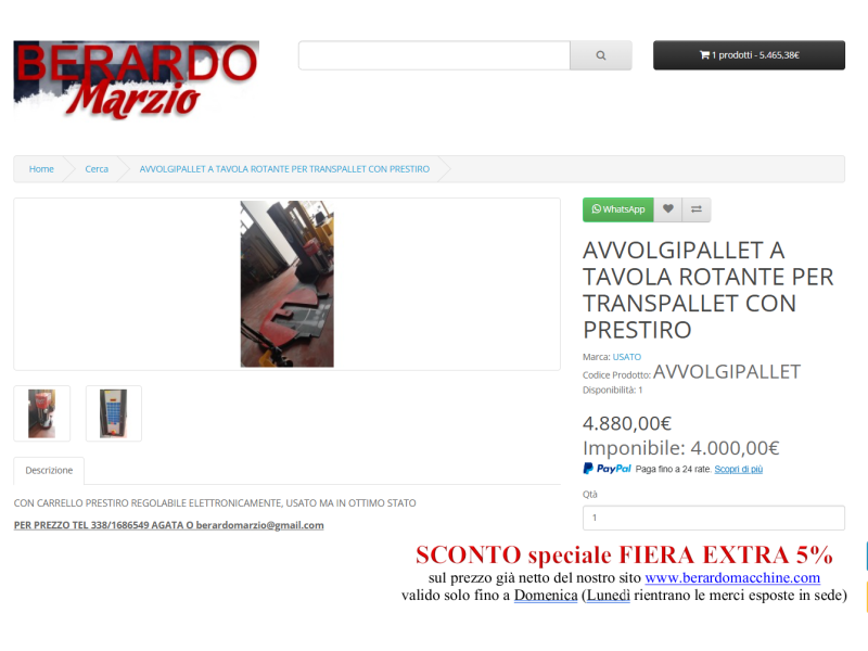 avvolgipallet a tavola 